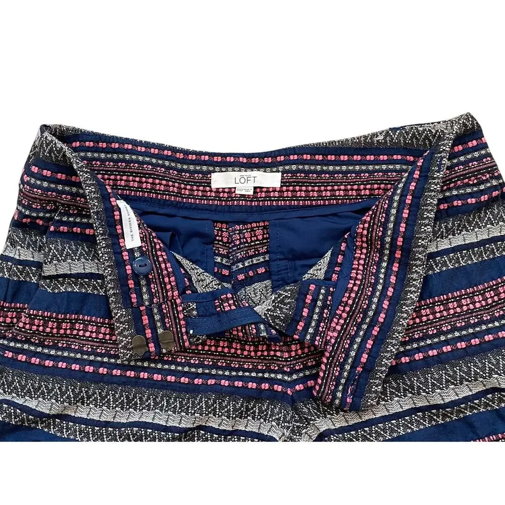 Ann Taylor LOFT Riviera Short, Textured Allover Print, Size OO, XS